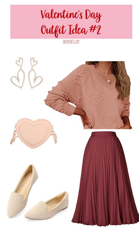 Valentine’s Day outfit idea with a line skirt 

#LTKunder50 #LTKunder100 #LTKFind
