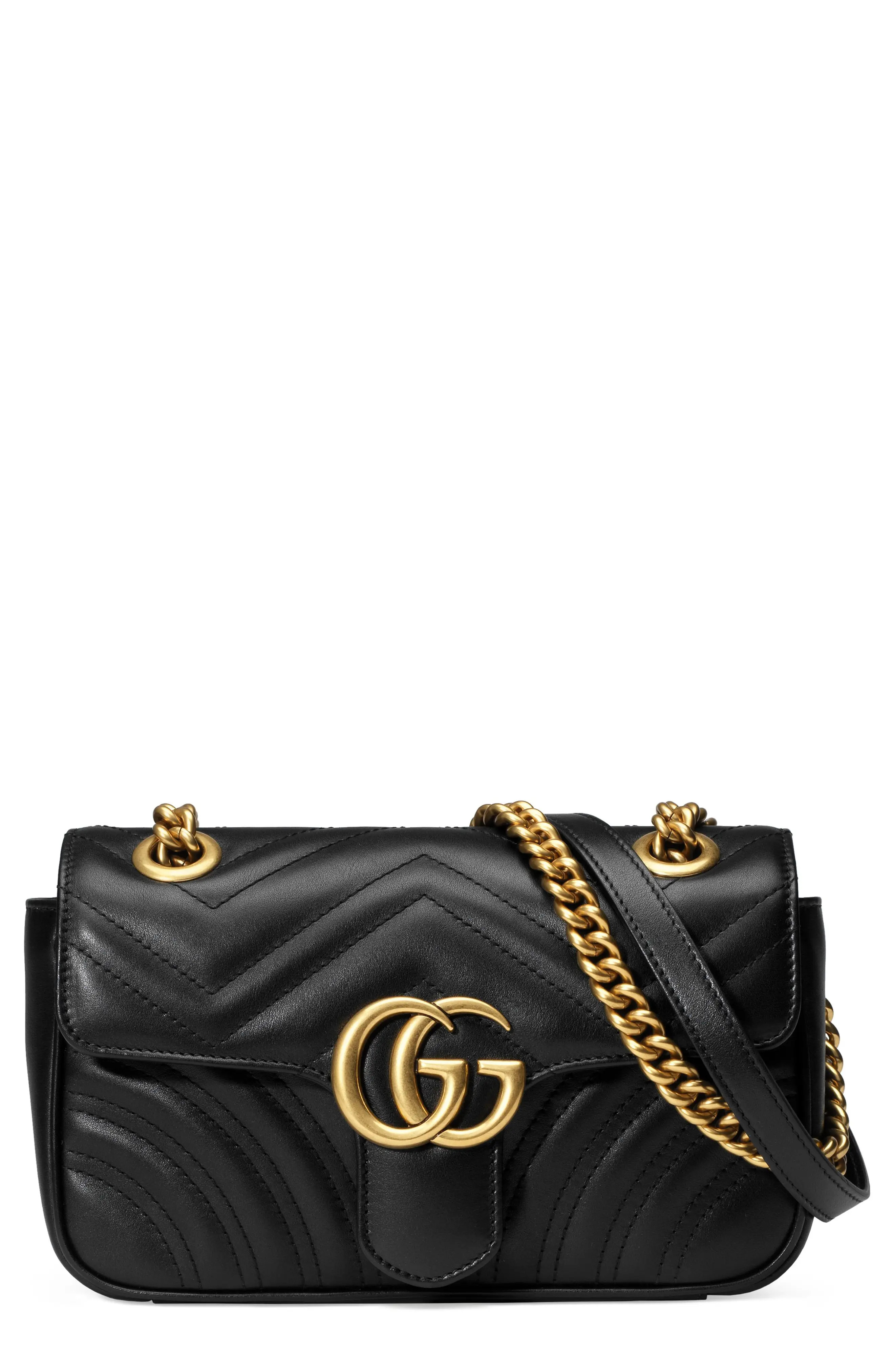 Gucci Mini Gg 2.0 Matelasse Leather Shoulder Bag - Black | Nordstrom