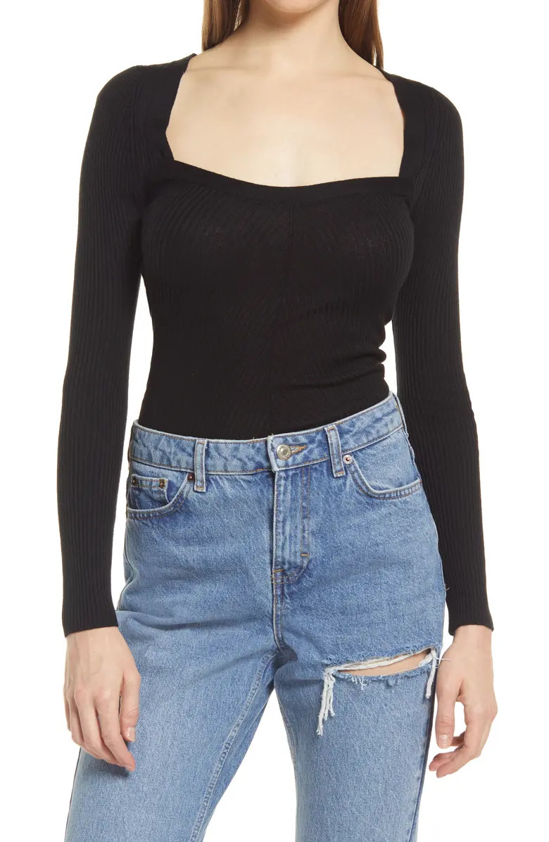 Topshop Square Neck Rib Sweater | Nordstrom | Nordstrom