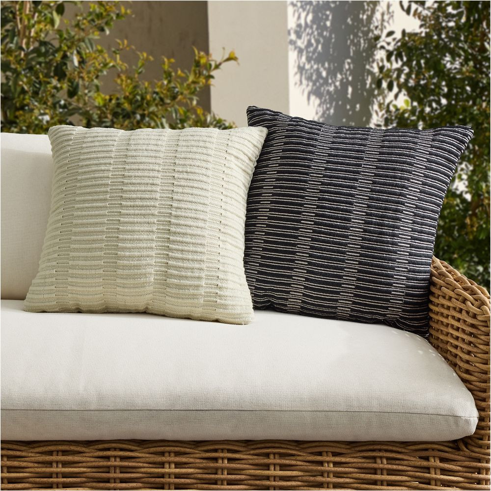 Outdoor Rib Stripe Pillow | West Elm (US)
