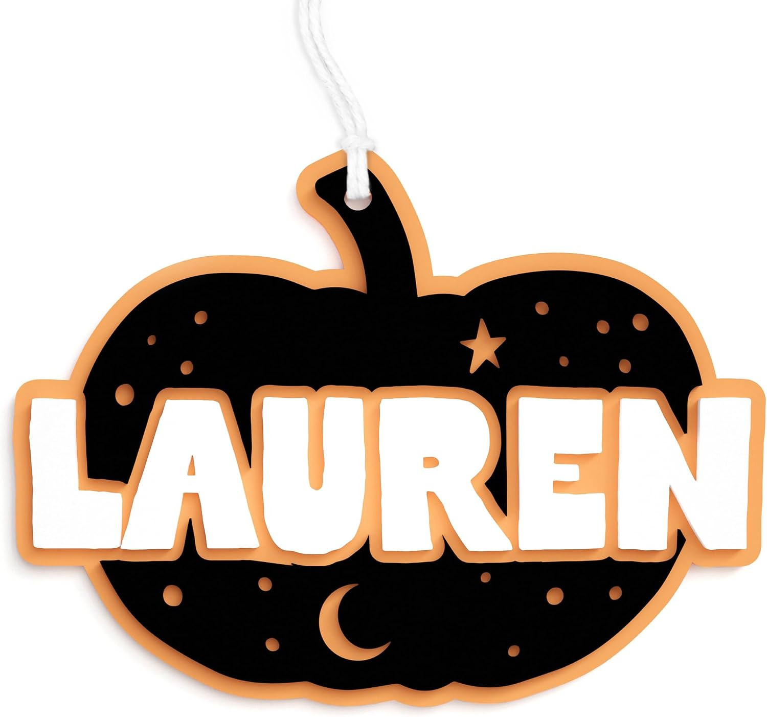 The Cotton & Canvas Co. Personalized Name Pumpkin Acrylic Gift Tag, Halloween Basket, Boo Basket Tag, Gift Wrap, Basket Marker, Trick or Treat Bag, Candy Bag | Amazon (US)
