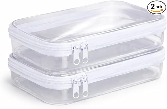 MAPLE + LARK Bliss Bins - Hard Sided Clear Zipper Case for Storage - Professional-Grade Plastic C... | Amazon (US)