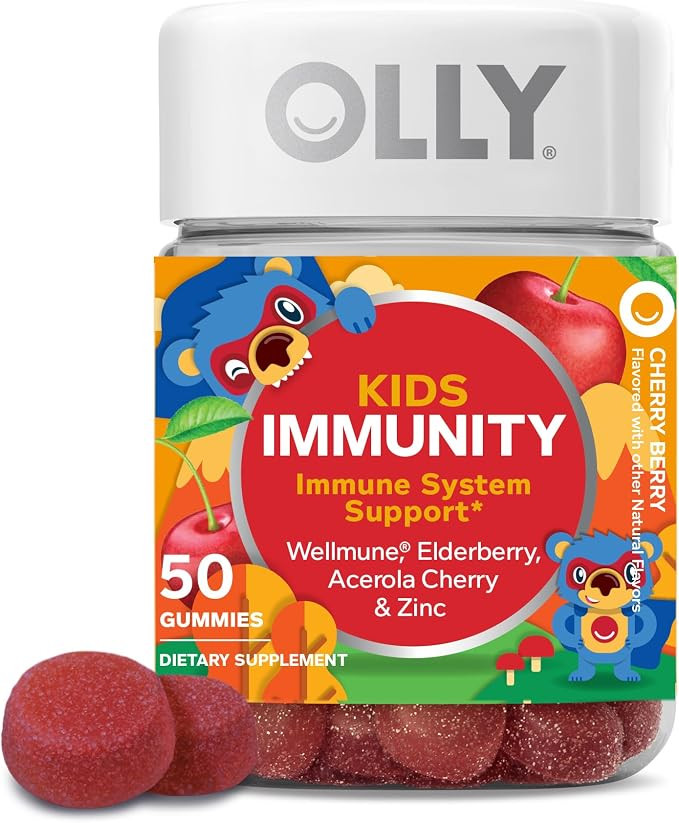 OLLY Kids Immunity, Immune Support Gummy ,* Cherry Berry - 50 Count | Amazon (US)