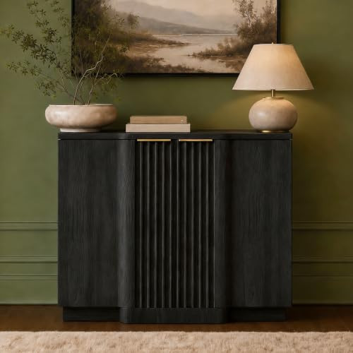 Yechen Fluted Buffet Cabinet with Storage, 31.5" Accent Sideboard Credenza | Amazon (US)