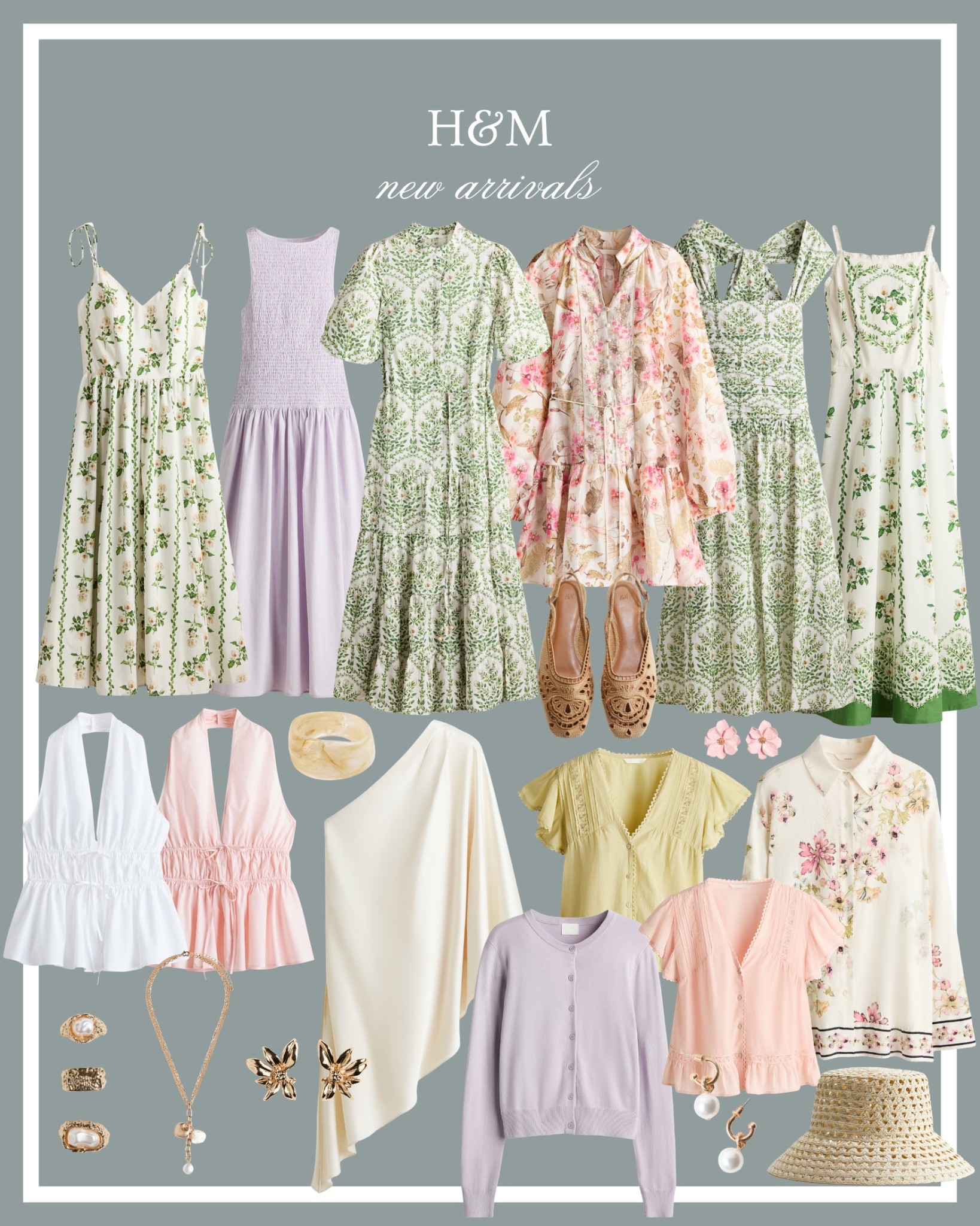 These H&M new arrivals are so pretty! 🌷 Spring style, classic style, affordable style, preppy style, love shack fancy dupe, grandmillennial style inspo, colorful style 