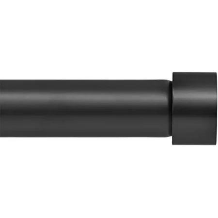 Ivilon Drapery Window Curtain Rod - End Cap Style Design 1 Inch Pole. 72 to 144 Inch Color Black | Walmart (US)