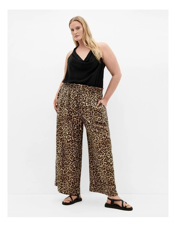City ChicPlus Size Resort Leopard Print Pant in black | Myer