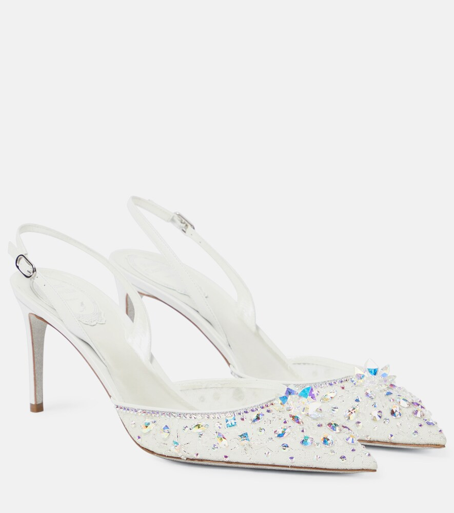 Rene Caovilla Cinderella 75 embellished slingback pumps | Mytheresa (US/CA)