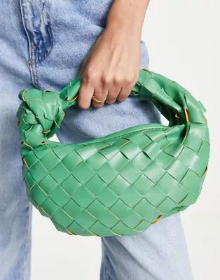 Glamorous mini grab bag in bright green woven PU | ASOS (Global)