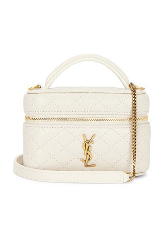 Saint Laurent Micro Gaby Vanity Bag in Crema Soft - Ivory. Size all. | FWRD 