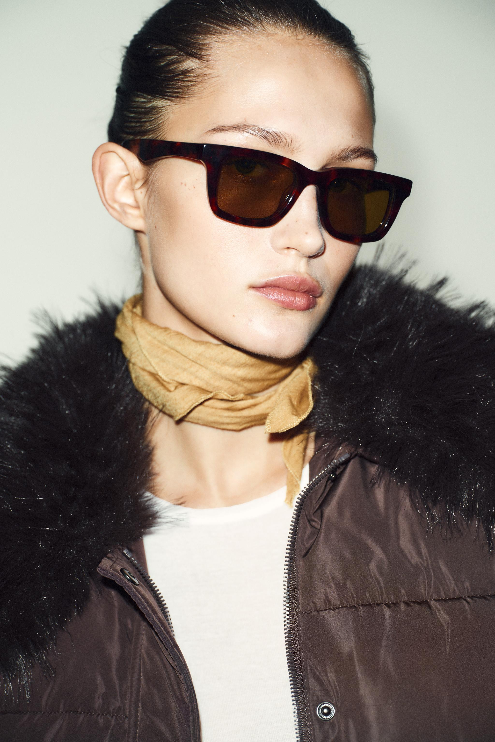 QUILTED BOMBER JACKET WITH FAUX FUR LAPEL | Zara UK