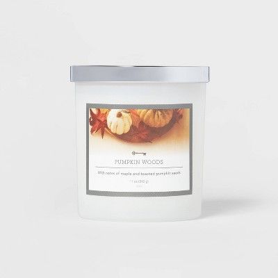 11oz Lidded Glass Jar 1-Wick Pumpkin Woods Candle White - Threshold™ | Target