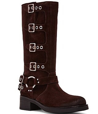 Steve Madden Brocks Suede Tall Moto Boots - 7 | Dillard's