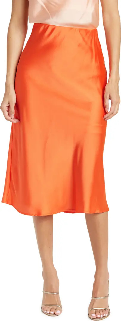 Solid Satin Midi Skirt | Nordstrom Rack