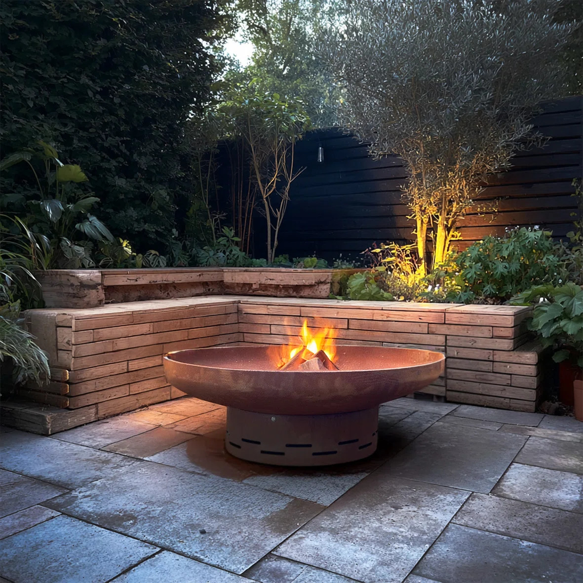 Heavy-duty Pre-rusted Metal Corten Steel Round Firepit | Wayfair UK