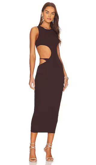 Louella Cut Out Dress in Brown | Revolve Clothing (Global)
