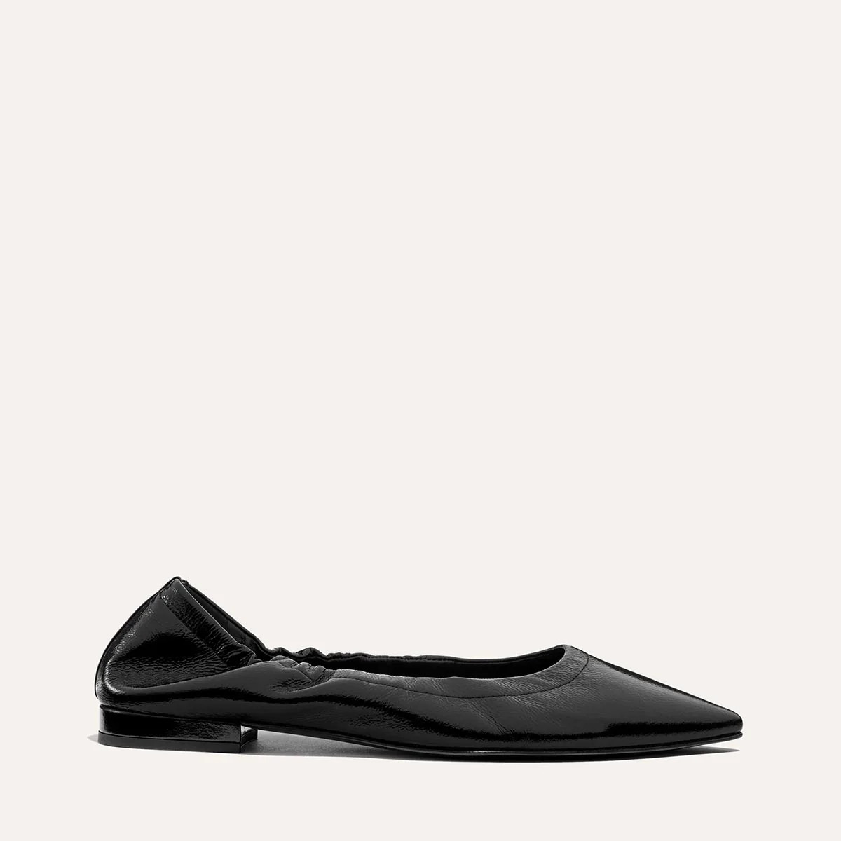 The Roma - Black Crinkle Patent | Margaux