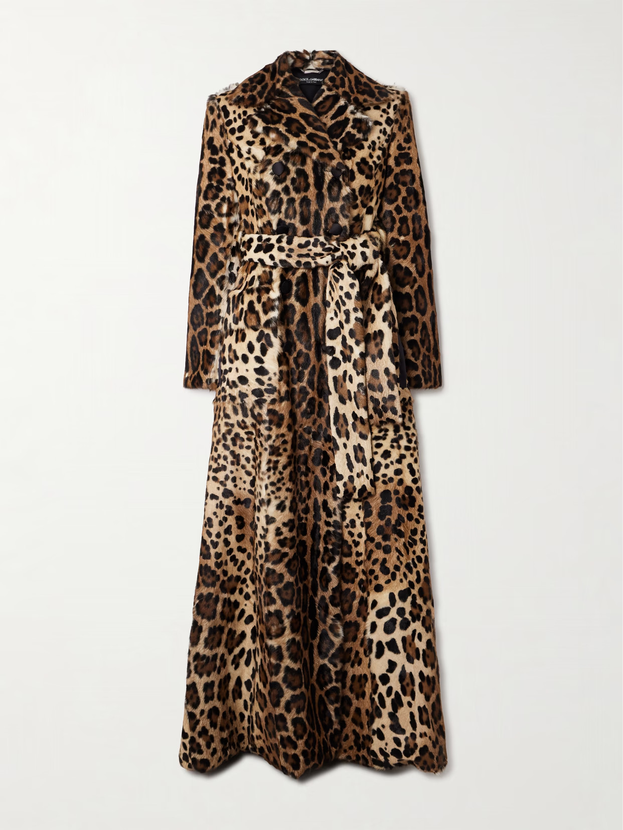Dolce & Gabbana - Belted Double-breasted Leopard-print Goat Hair Coat - Animal print | NET-A-PORTER (US)