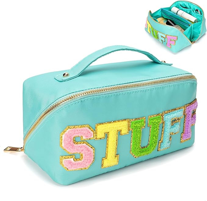 WIRIBEY Large Capacity Travel Cosmetic Bag, Makeup Bag, Portable Nylon Large Cosmetic Bag, Large ... | Amazon (US)