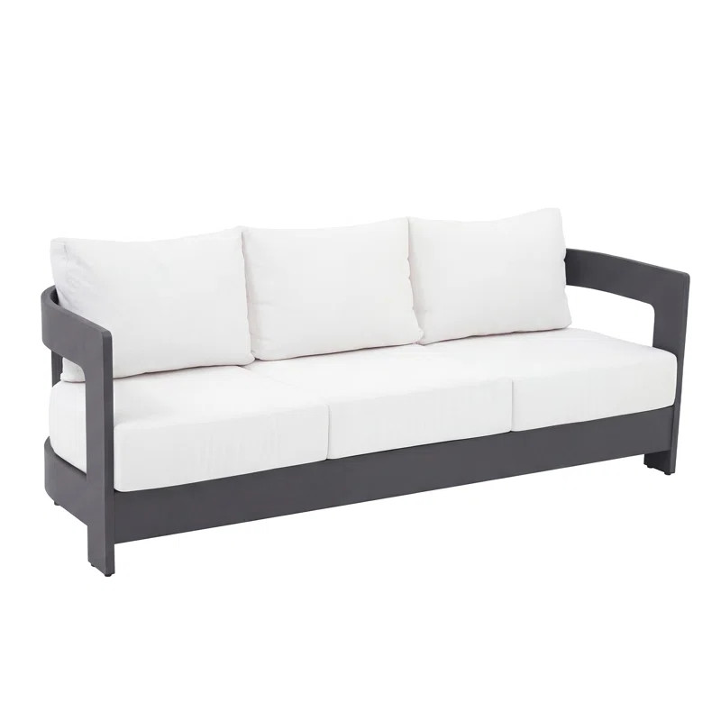 Frances Aluminum 76" Patio Sofa with Sunbrella Cushions | Wayfair North America