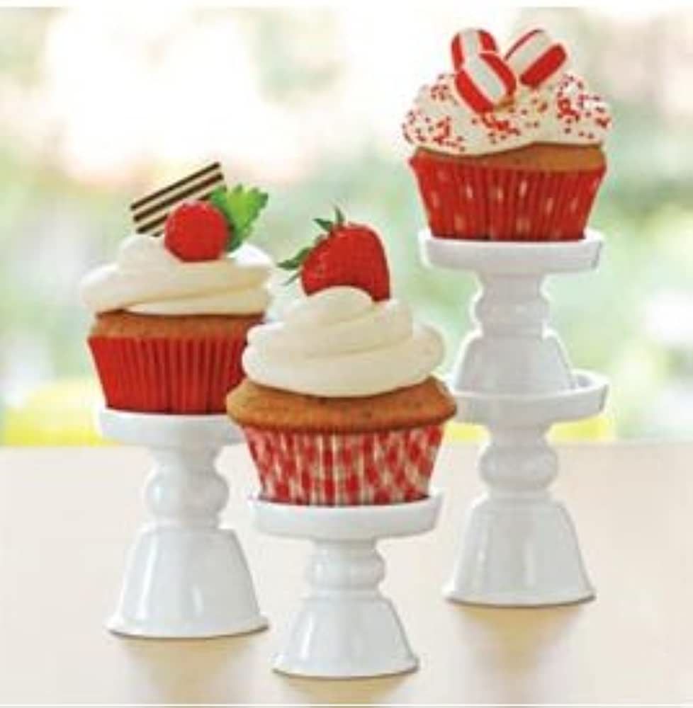 Porcelain Cupcake/Mini Treat Pedestal Stands - Set of 4 | Amazon (US)