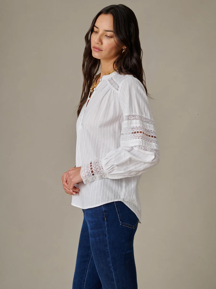 White Solid Posey Blouse | Women's Tops | J.McLaughlin | J.McLaughlin