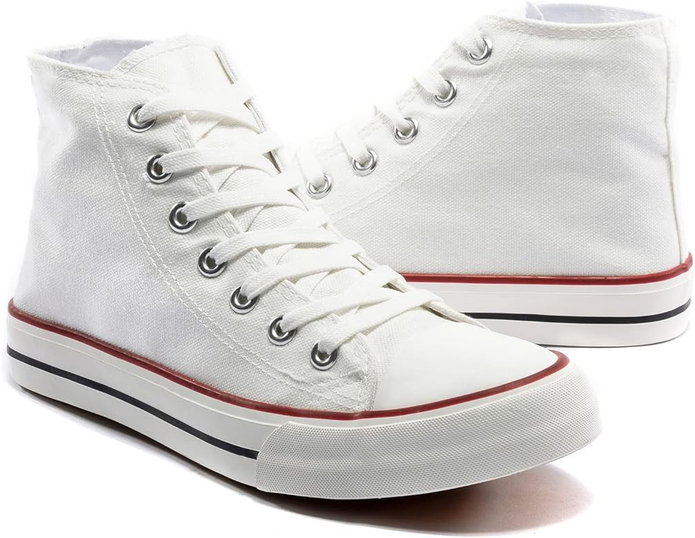 LUMUBBY Canvas Shoes for Women Men High Top Lace Up Sneakers Canvas Fashion Sneakers Classic Casu... | Amazon (US)