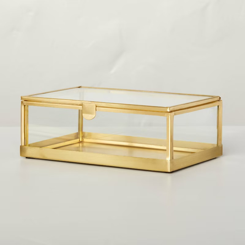 Metal & Glass Trinket Box Brass Finish - Hearth & Hand™ with Magnolia | Target