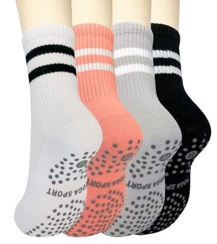 Non Slip Socks Pilates Socks with Grips for Women Grippy Woman Socks Cute Barre Yoga Socks For Women Hospital Socks | Amazon (US)