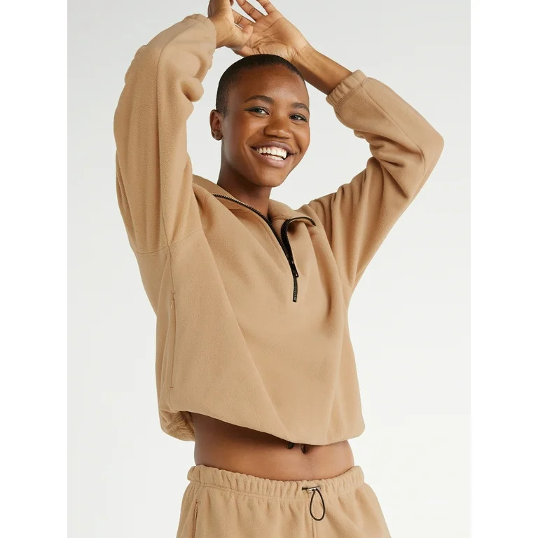 Love & Sports Women's Quarter Zip Fleece Pullover, Sizes XS-XXXL | Walmart (US)