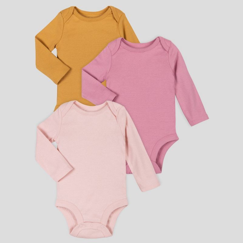 Lamaze Baby Girls' 3pk Organic Cotton Long Sleeve Bodysuit | Target