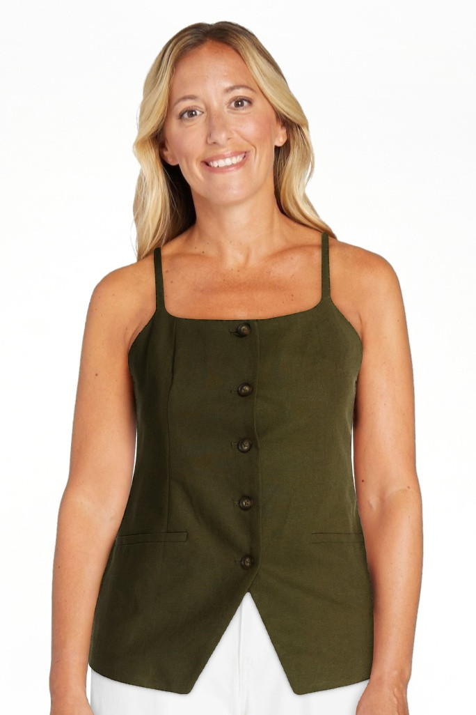 Scoop Women’s Linen Blend Vest, Sizes XS-XL | Walmart (US)