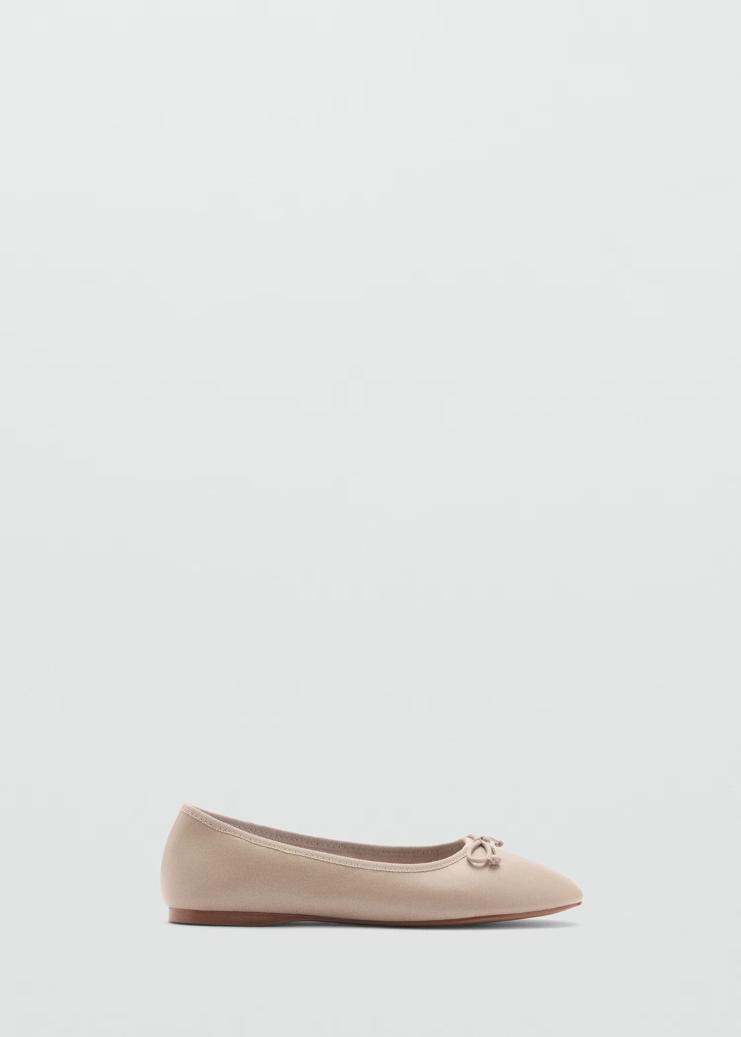 Leather ballet flats with bow | MANGO (UK)