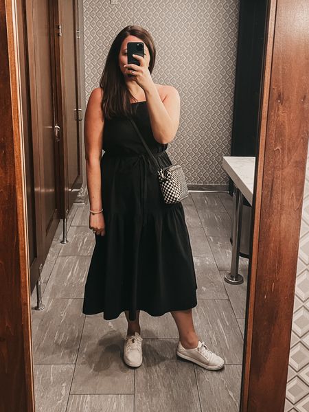 date night outfit / black midi dress with a tie back, white sneakers and my crossbody black and white checkered handbag.

summer outfit 
Outfit inspiration
Everlane
Clare V
Olukai 
Black dress 
Casual outfit 
Vacation outfit 
Travel outfit 
Minimalist 


#LTKStyleTip #LTKFindsUnder100 #LTKMidsize