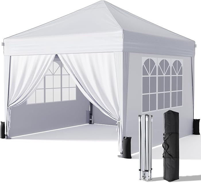 10x10 Pop Up Canopy with Sidewalls, Outdoor Instant Canopy Tent with Carry Bag for Commercial Eve... | Amazon (US)