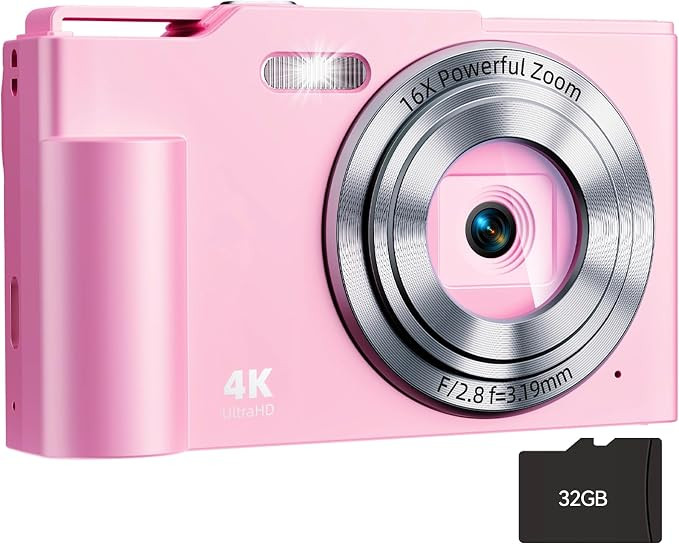 Digital Camera, FHD 4K Digital Point and Shoot Camera with 16X Zoom Anti Shake, 48MP Compact Smal... | Amazon (US)
