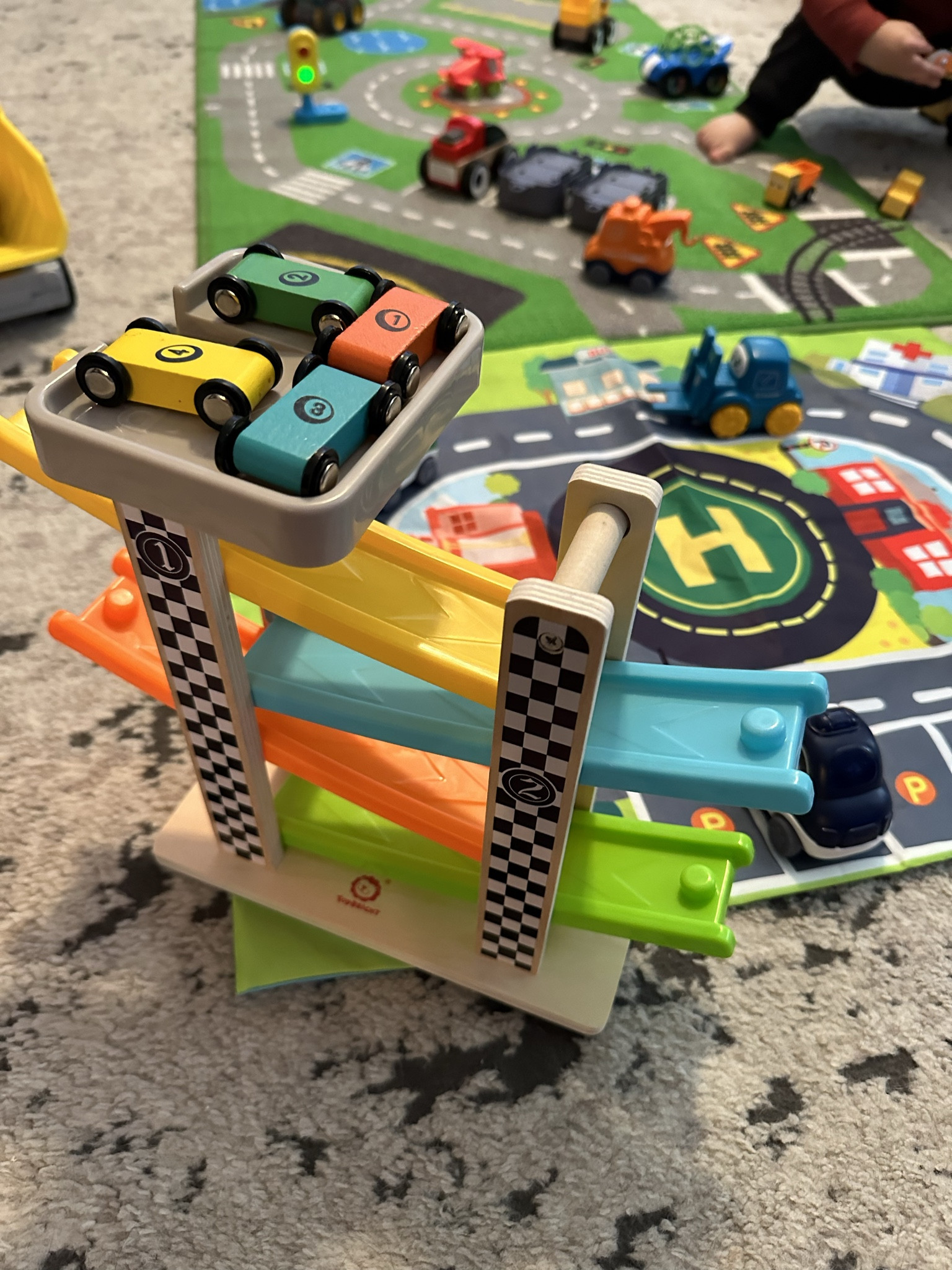 Toddler toys. Toddler toy cars. Kids toys. Road rug for kids. Race car toys. 🏎️ 

#LTKfamily #LTKkids #LTKhome