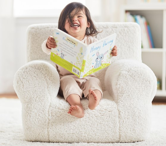 Cream Sherpa Anywhere Chair® | Pottery Barn Kids