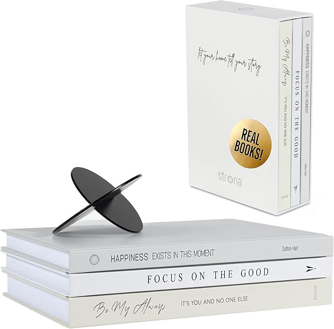 Book Decor Set – 3 Real Decorative Books for Home Décor, Coffee Table & Bookshelf Styling with... | Amazon (US)