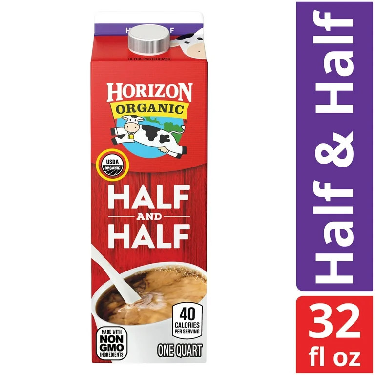 Horizon Organic Half and Half Carton, 32 fl oz​ | Walmart (US)