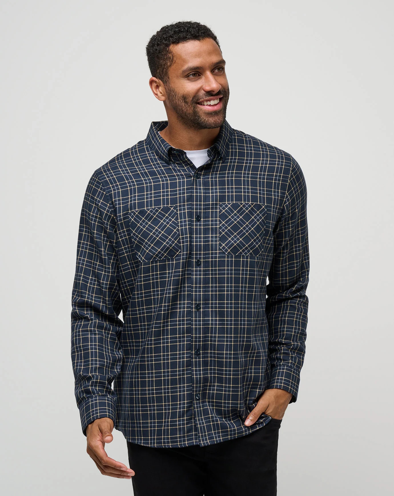 Cloud Flannel Plaid Button-Up | TravisMathew