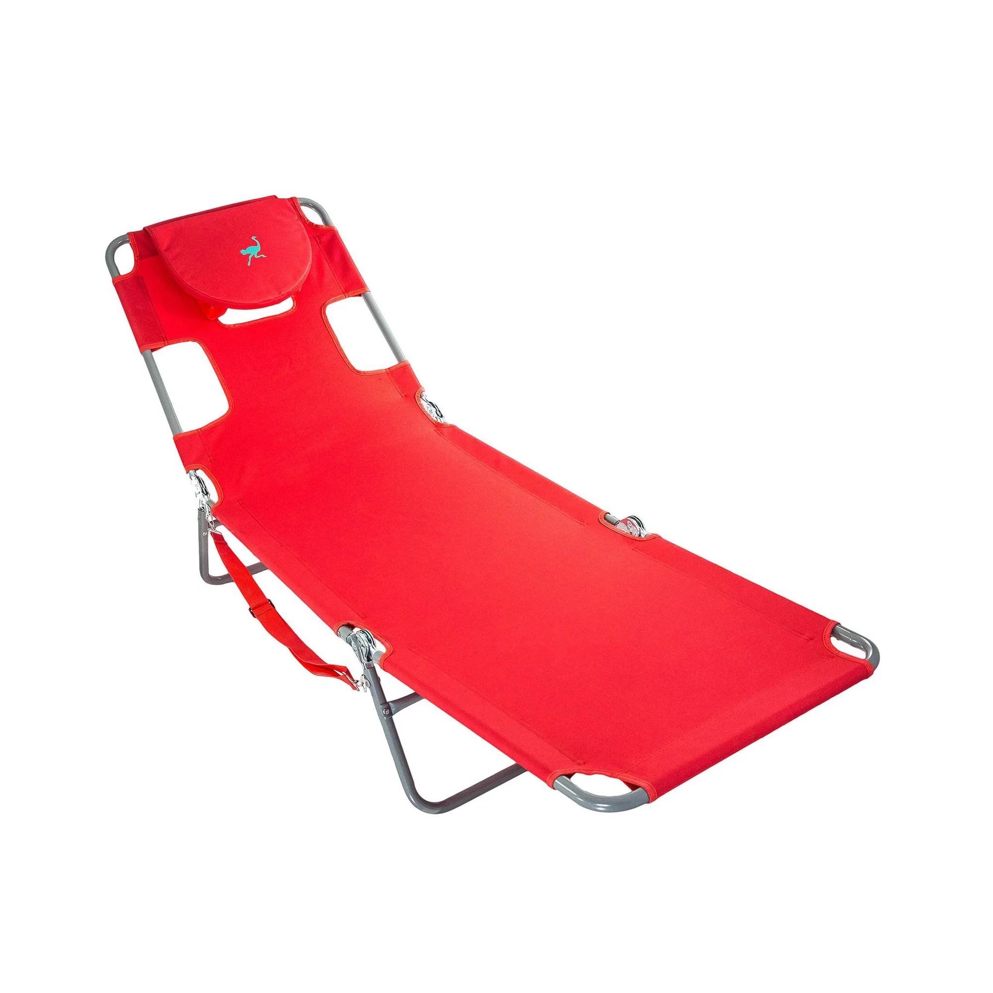 Ostrich Chaise Lounge, Facedown Beach Camping Pool Tanning Chair, Red | Walmart (US)