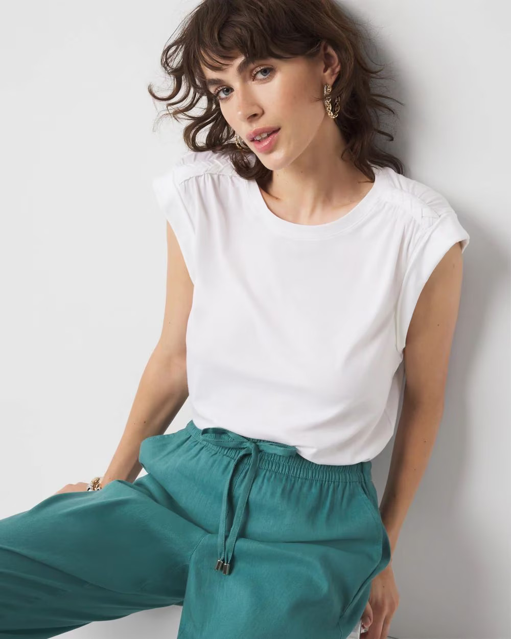 Braided Shoulder Tee | White House Black Market