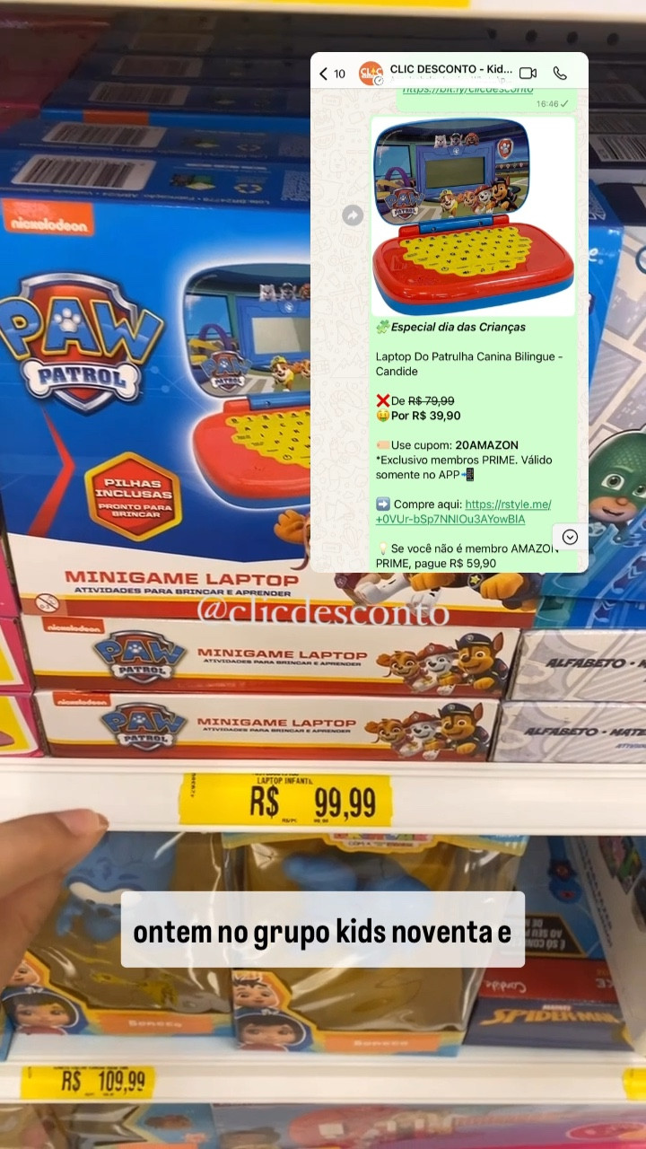 ✨Clicou, economizou✨
É isso gente, meu único objetivo é ajudar vocês a economizarem! Compras conscientes💡 E quem é VIP no grupo sai na frente! Quem quer fazer parte, me chama aqui que te passo o link! 

Vou deixar aqui no post algumas promos dia das crianças🧩

#LTKpromo #LTKbrasil #LTKcriancas