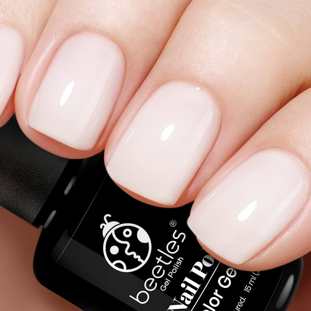 Beetles Neutral Gel Nail Polish 15ml Milky White Jelly Gel Polish Set Nude Color Translucent Nail... | Amazon (US)