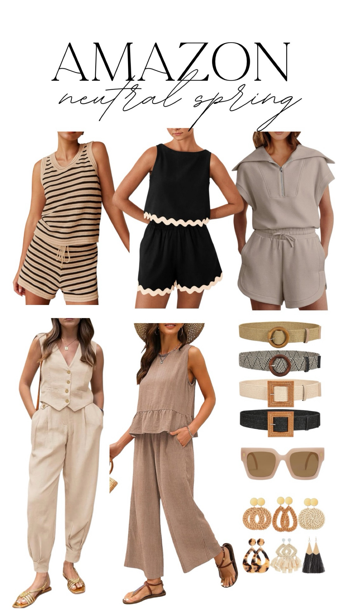 Some of my favorite neutral amazon sets and accessories for spring and summer 

#LTKfindsunder50 #LTKfindsunder100 #LTKSeasonal