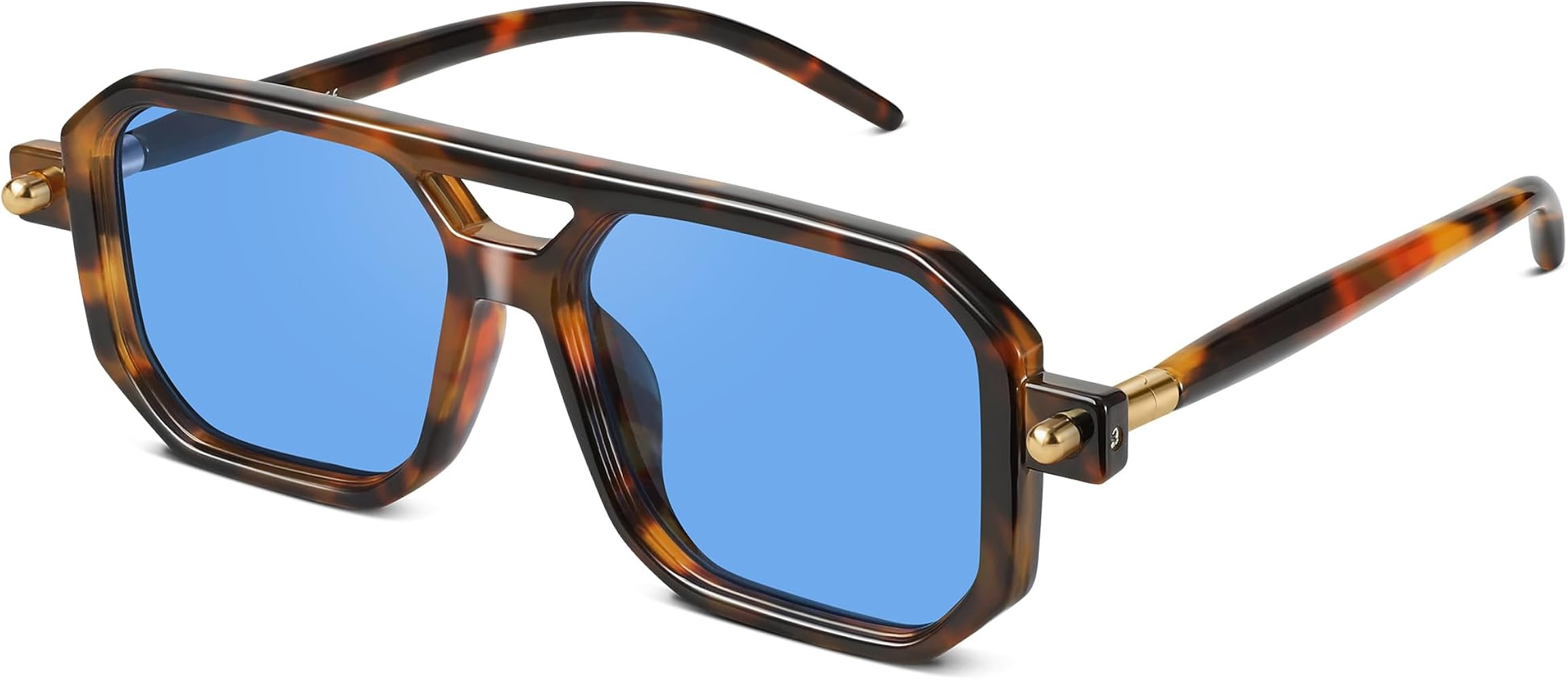 kunchu Retro Aviator Sunglasses for Women Men - 70s Trendy Square Vintage Shade Sun Glasses UV Pr... | Amazon (US)