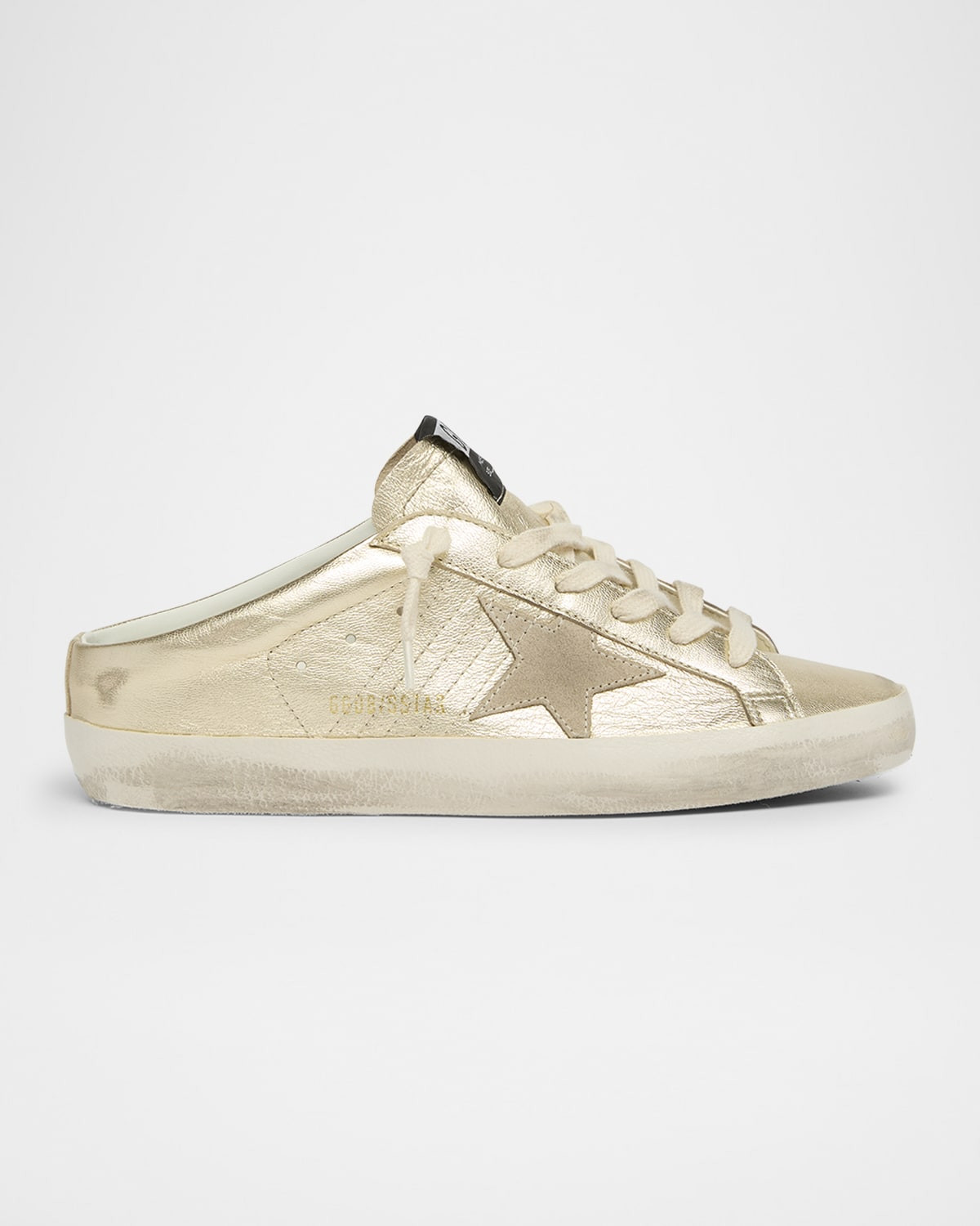 Super-Star Sabot Metallic Leather Slide Sneakers | Neiman Marcus