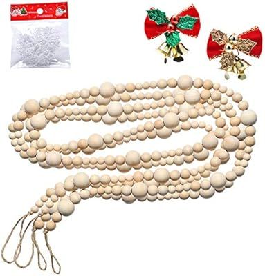 Abitoncc 2PCS Wood Bead Garland Creative Wooden Beads Garland for Valentine‘s Day Decor Farmhou... | Amazon (US)