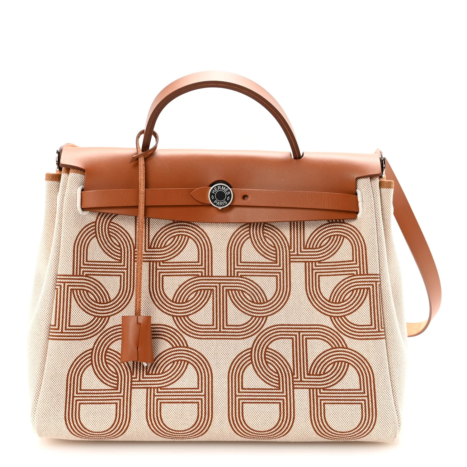 H Plume Canvas Vache Hunter Circuit 24 Herbag Zip Retourne 31  Naturel | FASHIONPHILE (US)